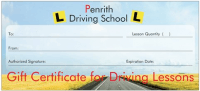 Gift Certificates can be purchased from Penrith Driving School