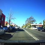 Car avoiding pedestrian and car hazards