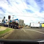 Traffic lights changing to yellow